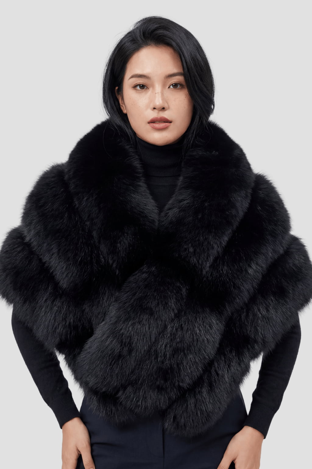 Boléro en fourrure noir Héritage fourrure