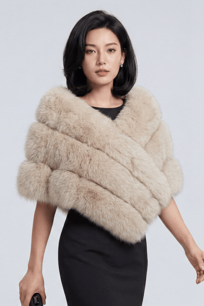Boléro fourrure beige Héritage fourrure