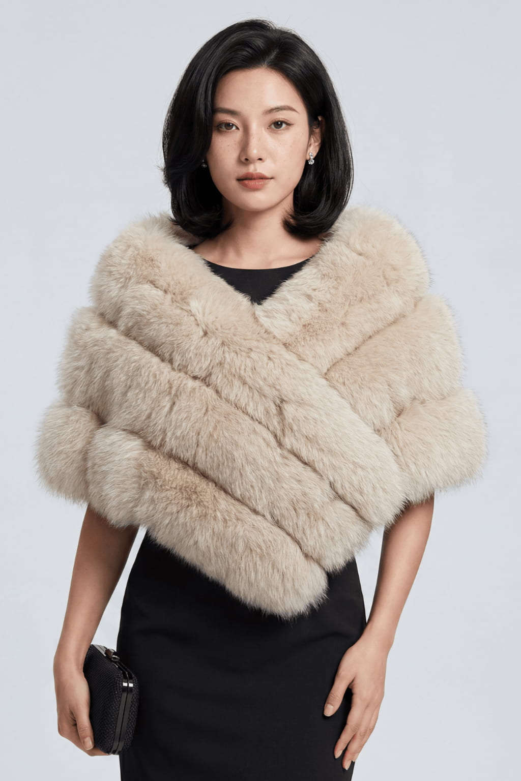 Boléro fourrure beige Héritage fourrure