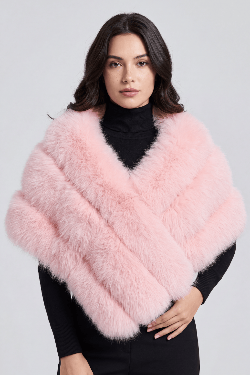 Boléro fourrure rose Héritage fourrure