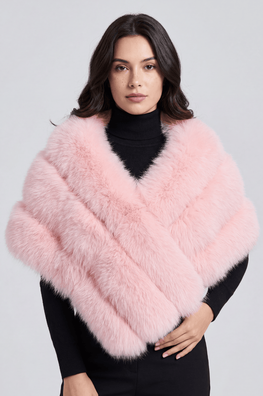 Boléro fourrure rose Héritage fourrure