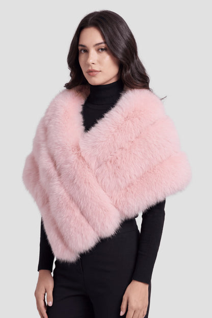 Boléro fourrure rose Héritage fourrure