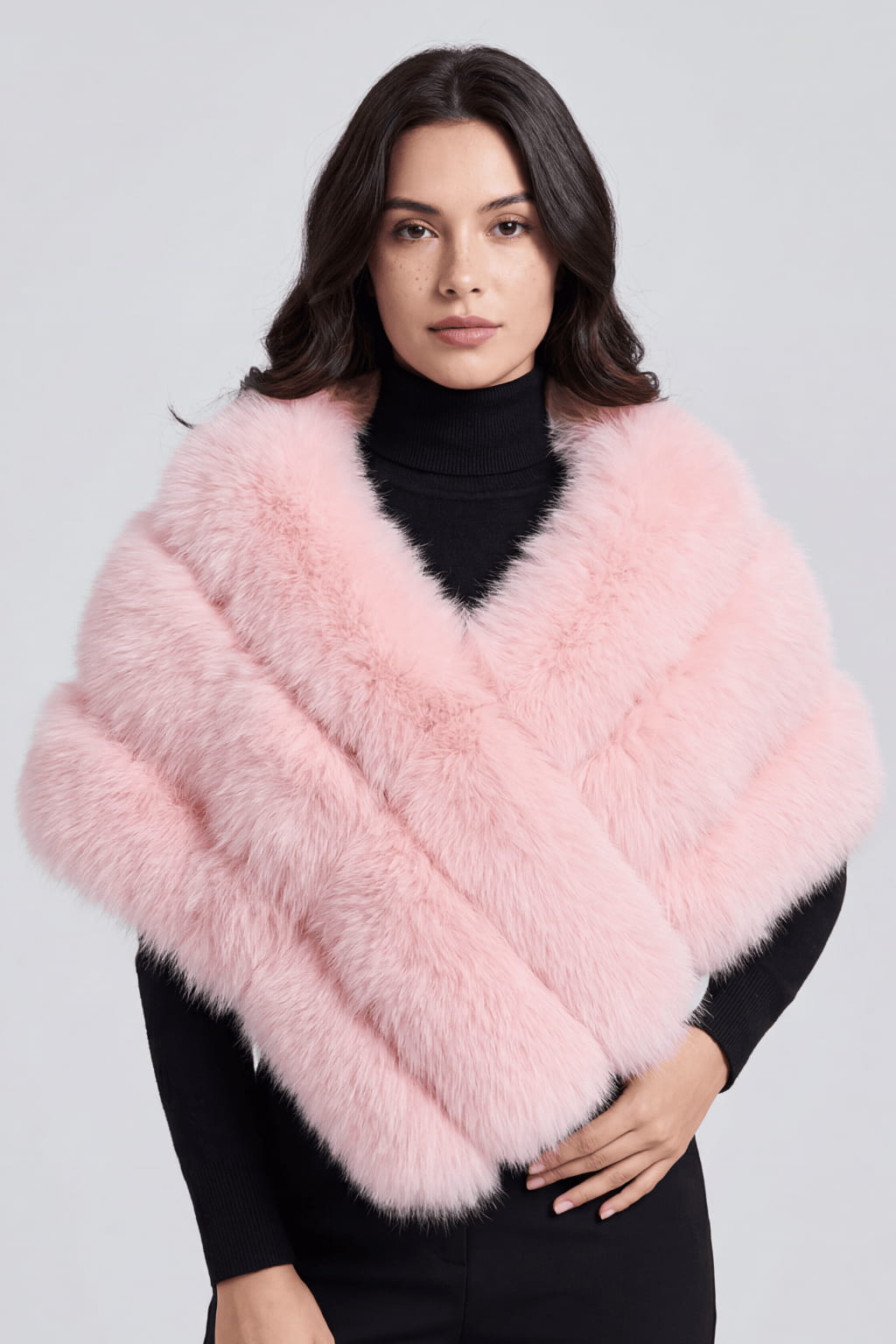 Boléro fourrure rose Héritage fourrure