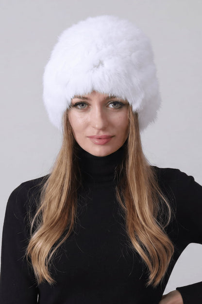 Bonnet fourrure blanc Héritage fourrure