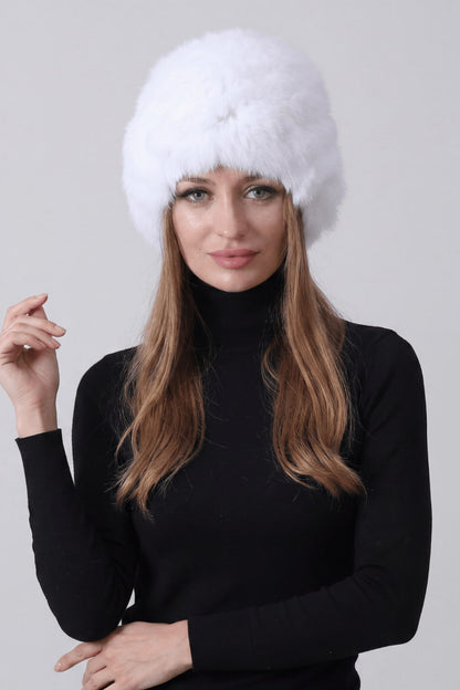 Bonnet fourrure blanc Héritage fourrure