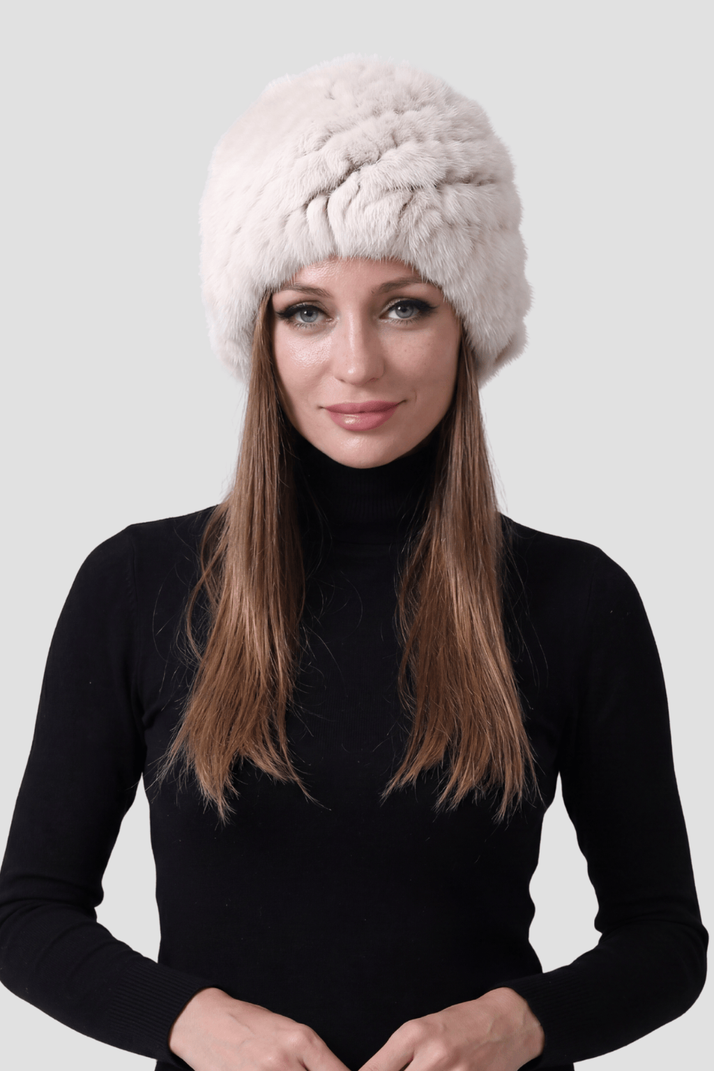 Bonnet fourrure femme crème Héritage fourrure