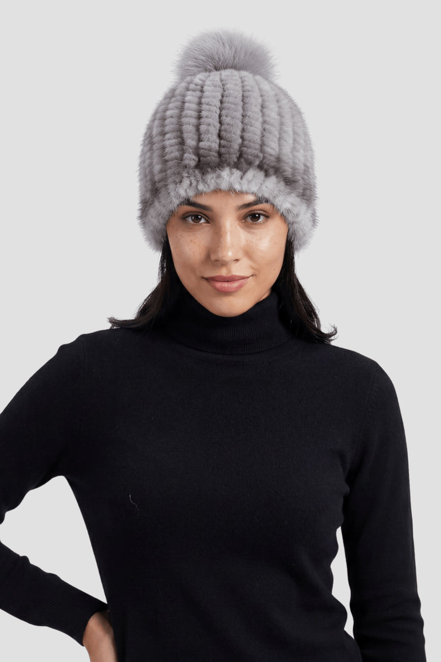 Bonnet fourrure gris Héritage fourrure