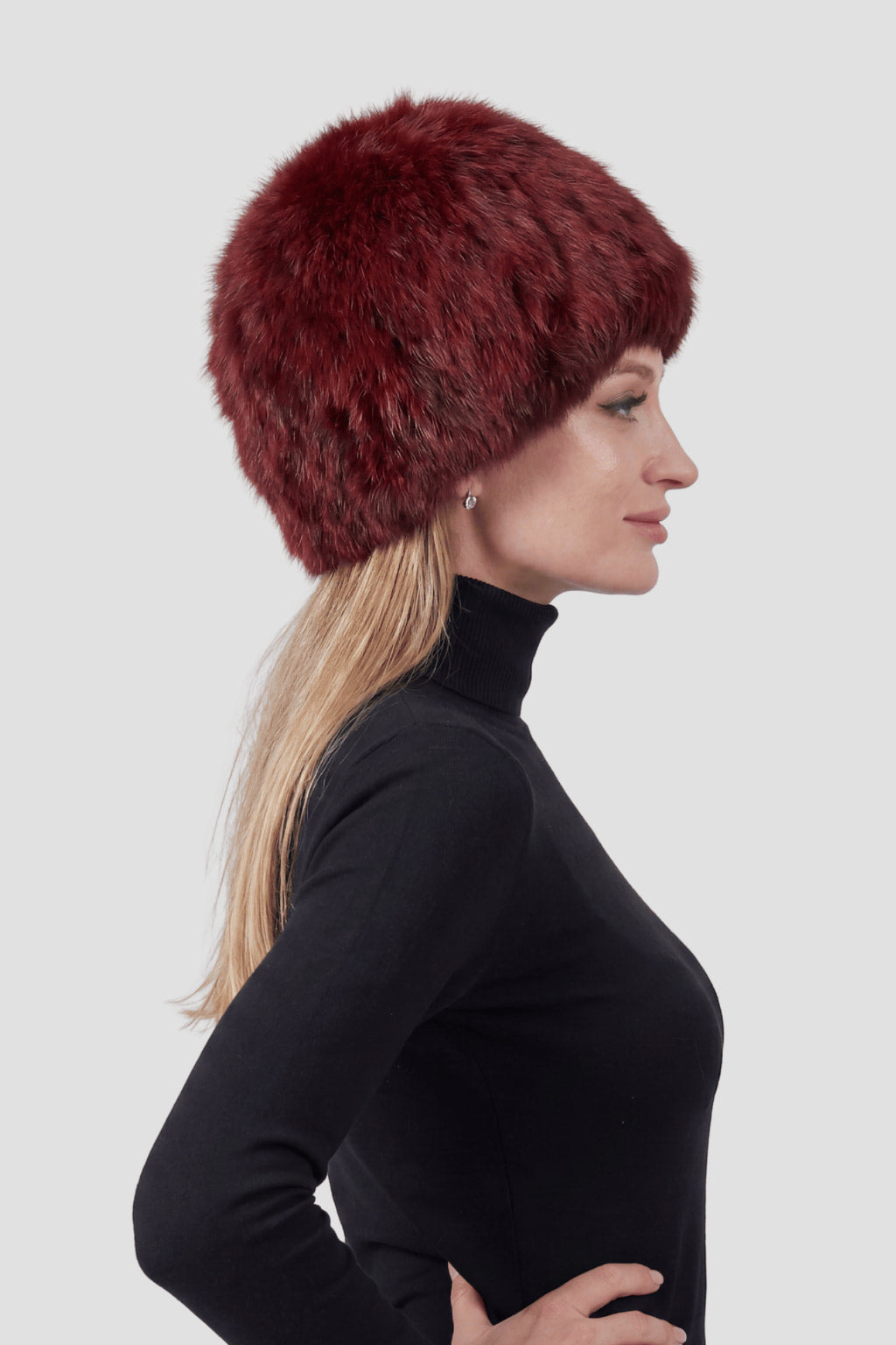 Bonnet fourrure rouge Héritage fourrure