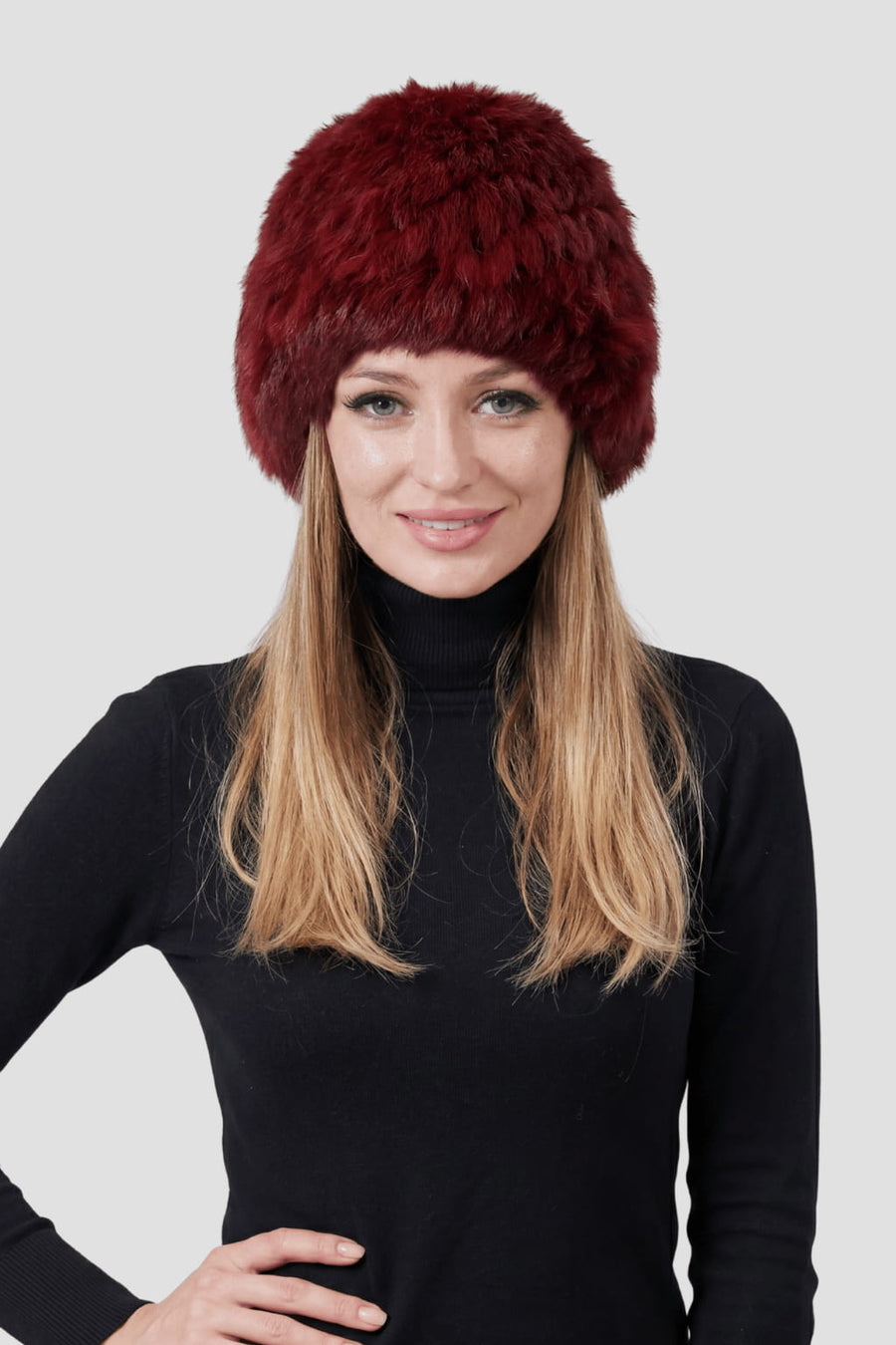 Bonnet fourrure rouge Héritage fourrure