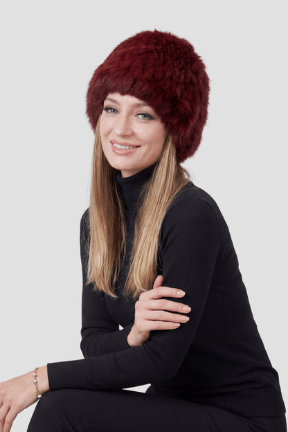 Bonnet fourrure rouge Héritage fourrure