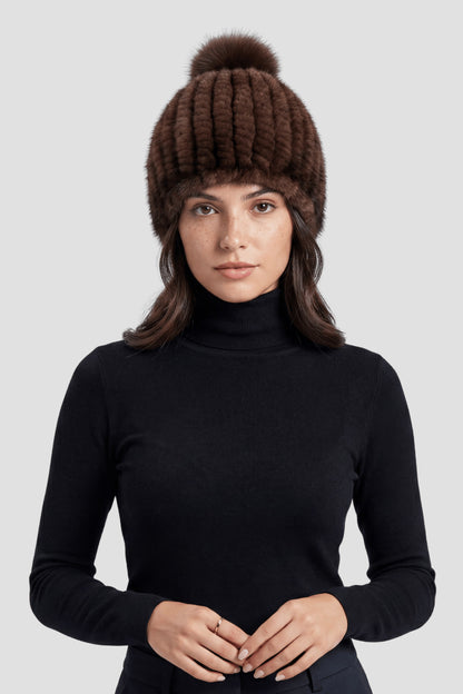 Bonnet fourrure vison Héritage fourrure