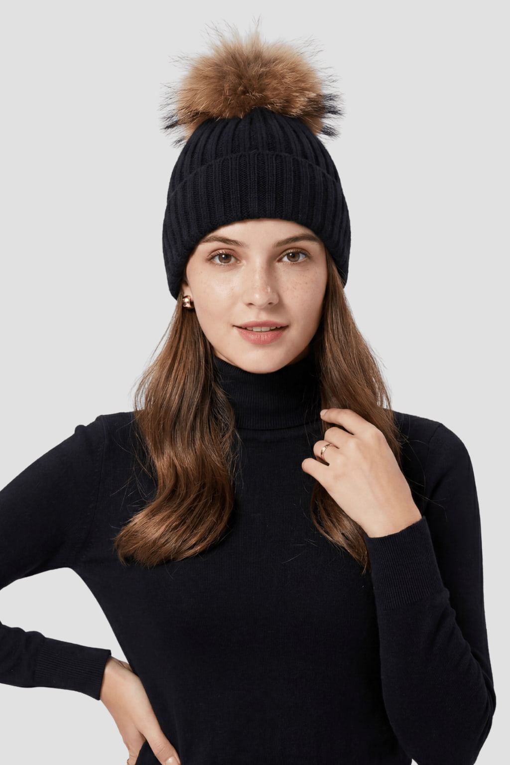 Bonnet pompon fourrure femme Héritage fourrure