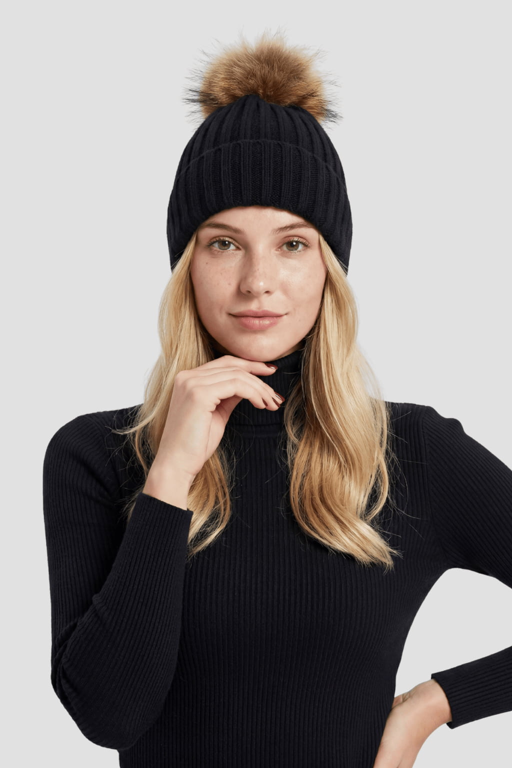 Bonnet pompon fourrure femme Héritage fourrure