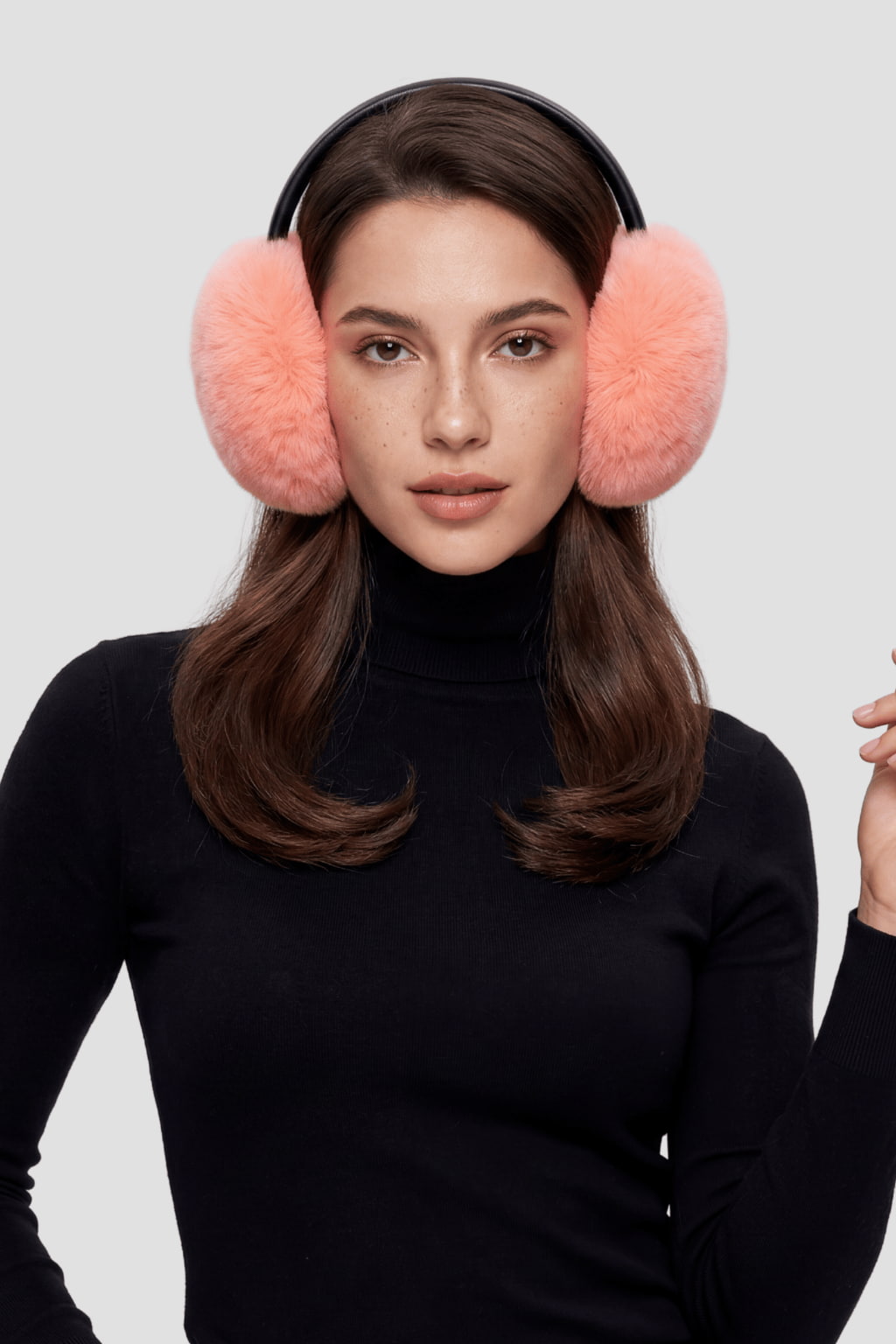 Cache-oreilles fourrure rose Héritage fourrure