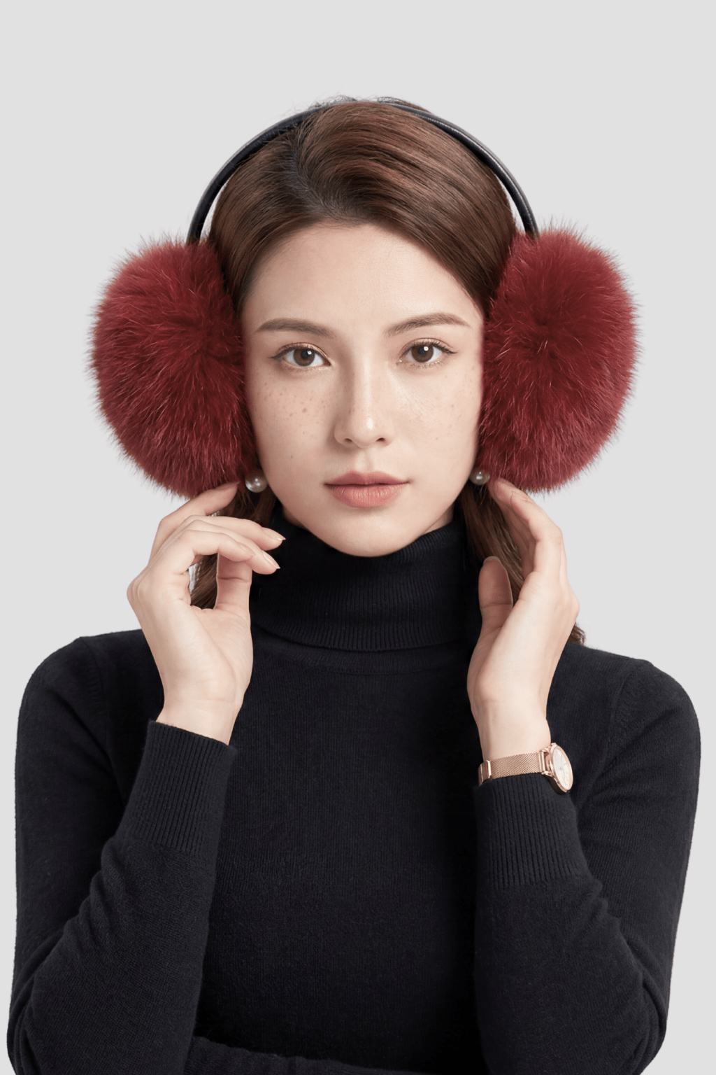Cache-oreilles fourrure rouge Héritage fourrure