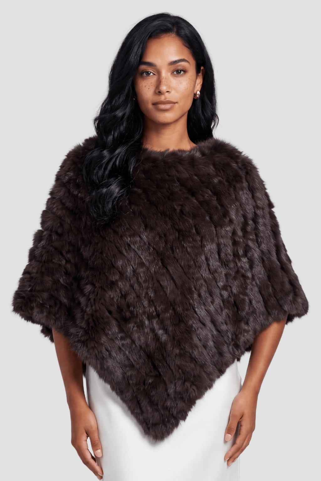 Cape en fourrure marron Héritage fourrure