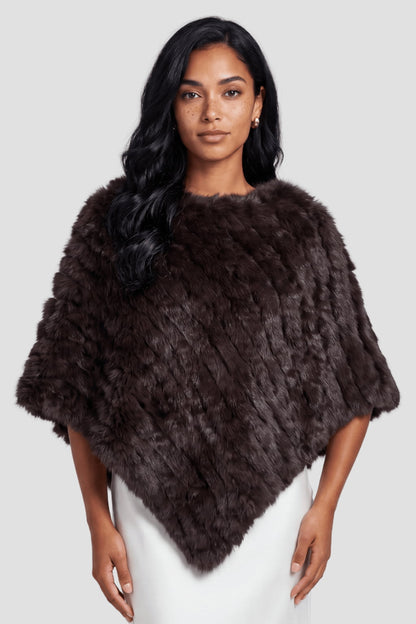Cape en fourrure marron Héritage fourrure