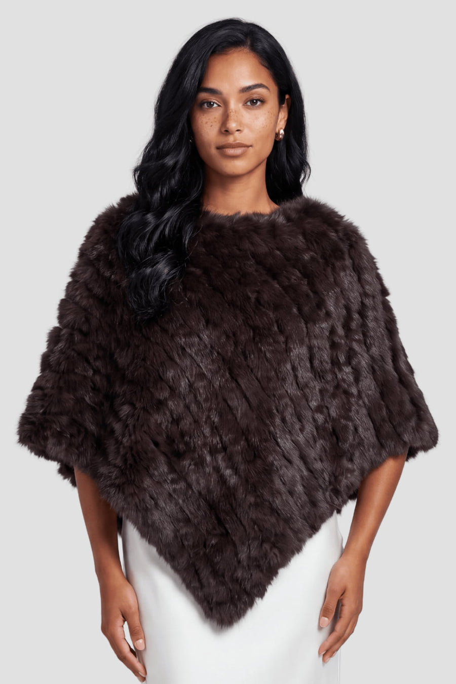 Cape en fourrure marron Héritage fourrure