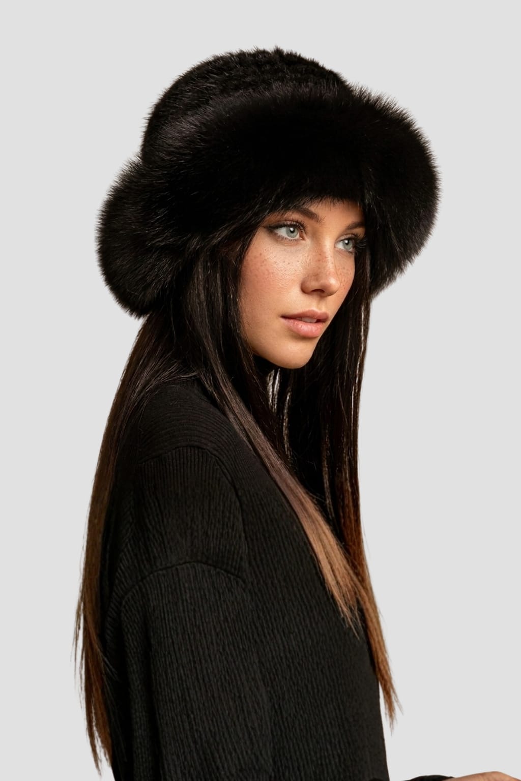 Chapeau en fourrure noir Héritage fourrure