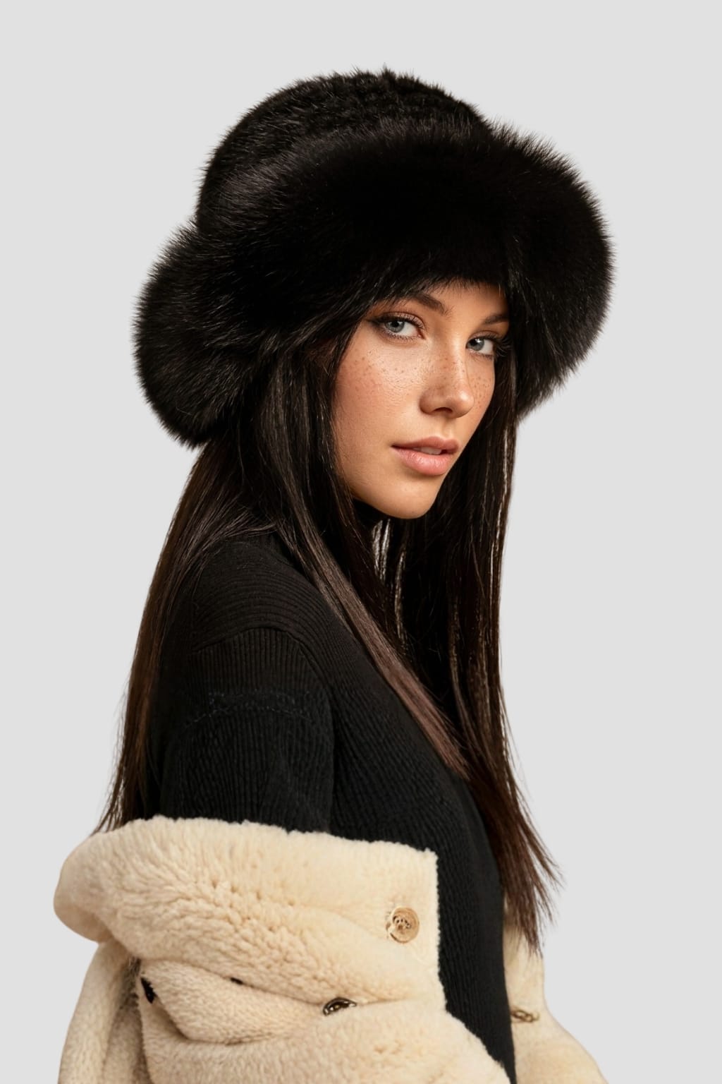 Chapeau en fourrure noir Héritage fourrure