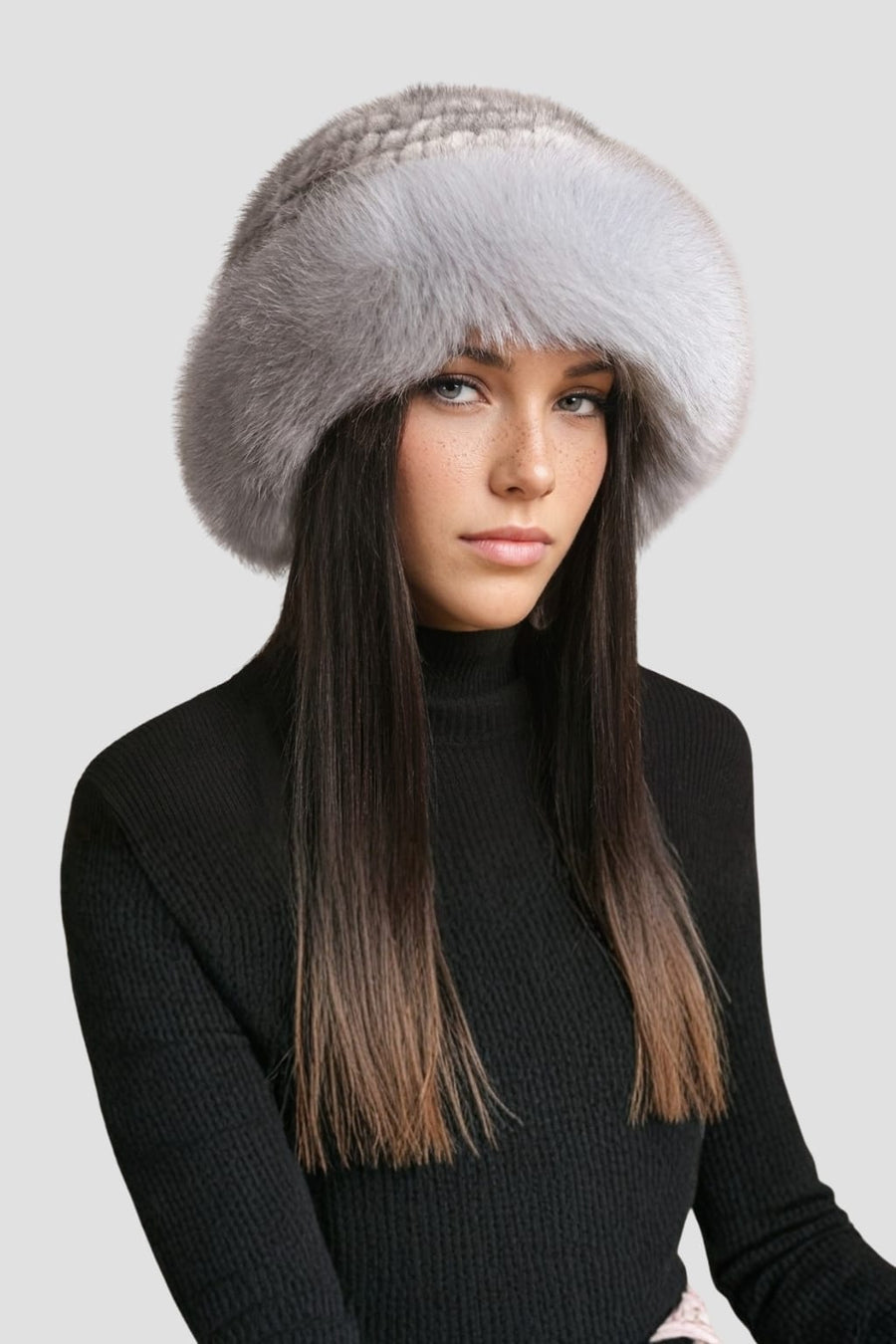 Chapeau fourrure gris Héritage fourrure