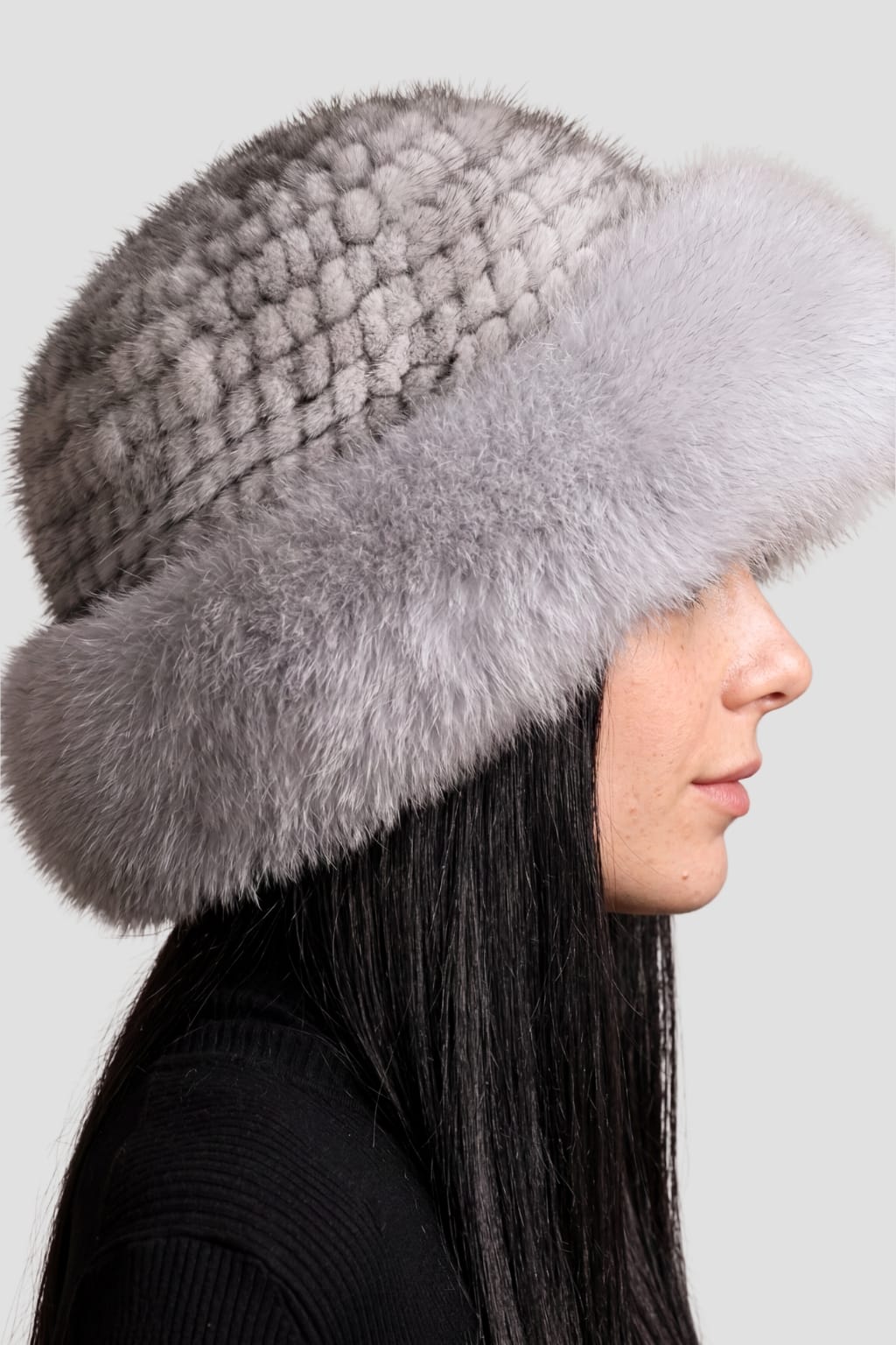 Chapeau fourrure gris Héritage fourrure