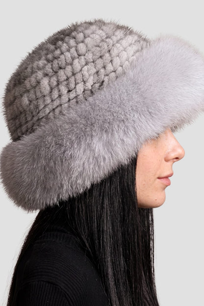 Chapeau fourrure gris Héritage fourrure
