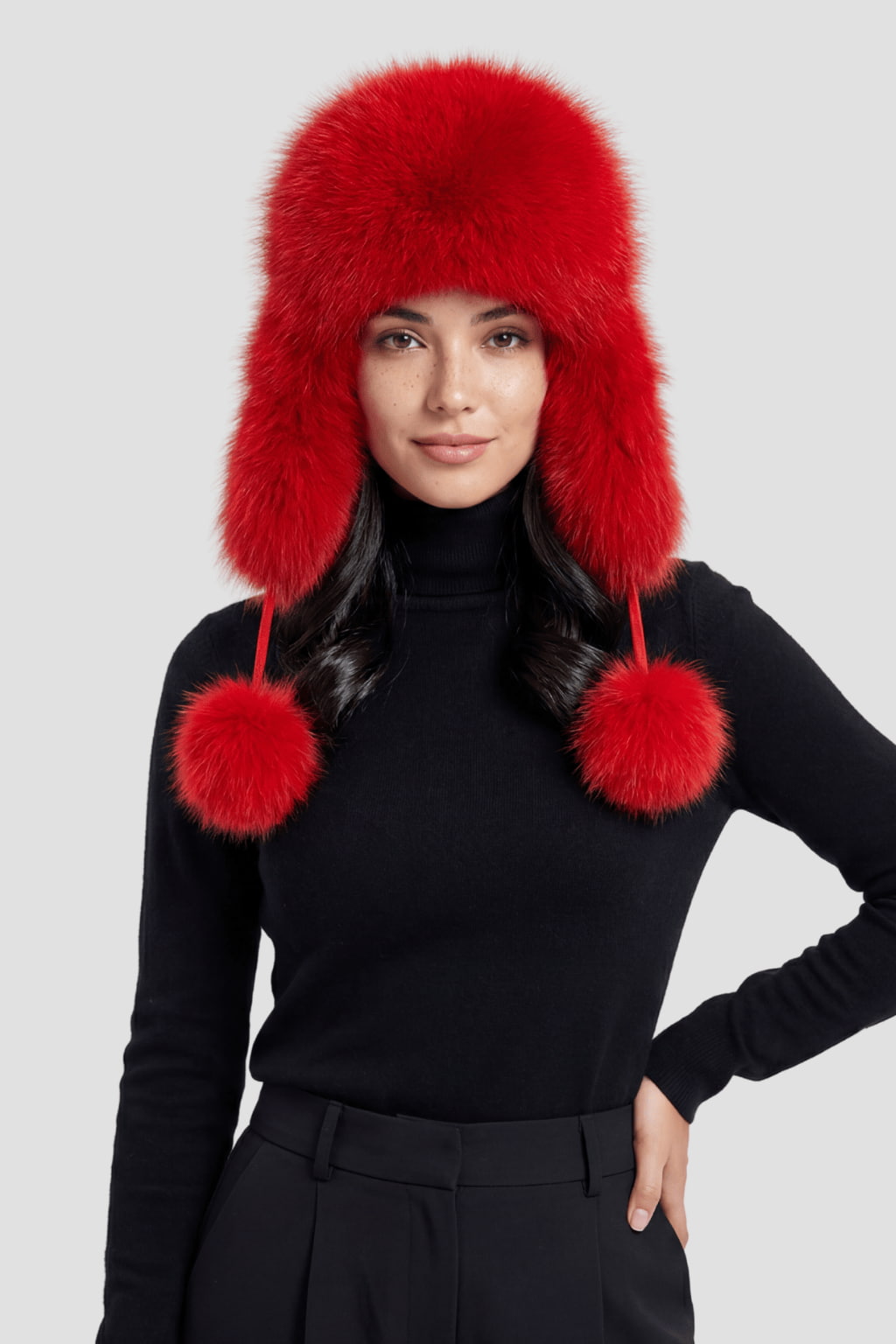 Chapka en fourrure rouge Héritage fourrure