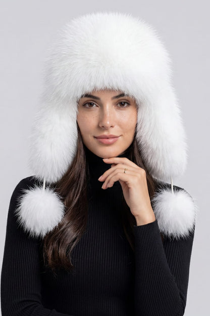 Chapka fourrure blanc Héritage fourrure