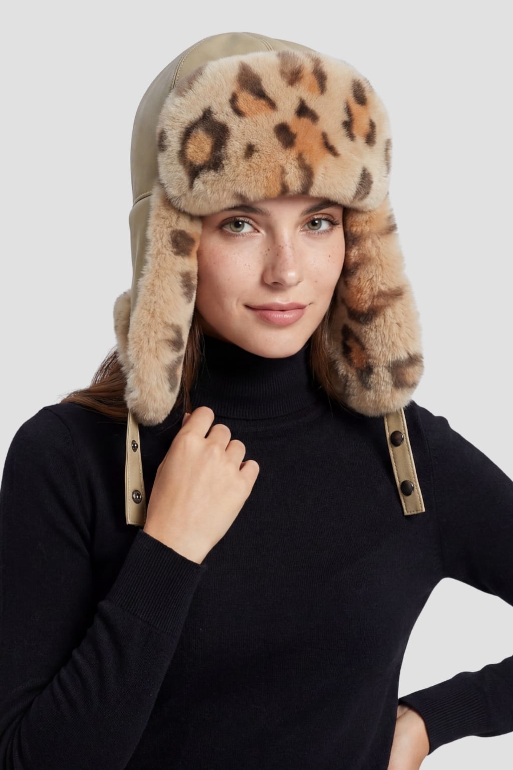 Chapka fourrure femme léopard Héritage fourrure