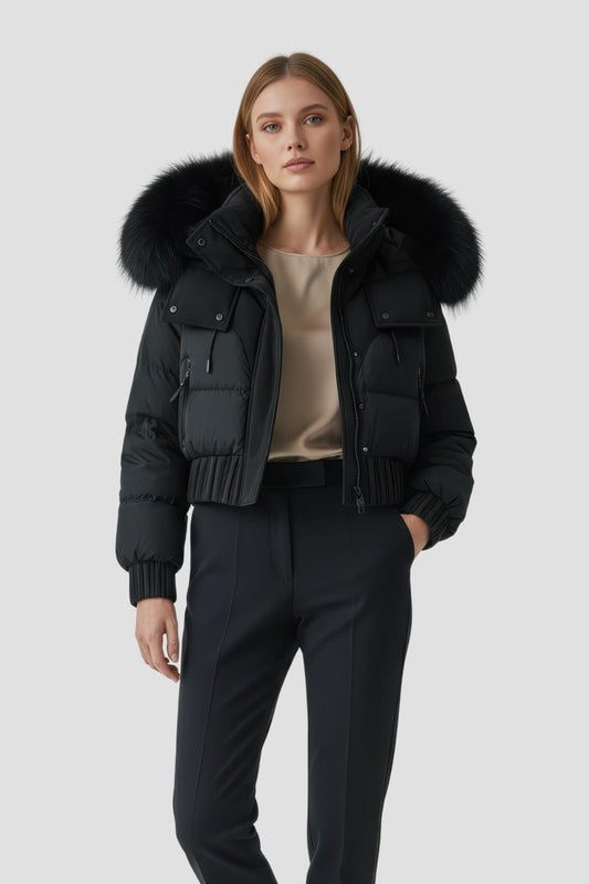 Doudoune à capuche en fourrure femme Héritage fourrure