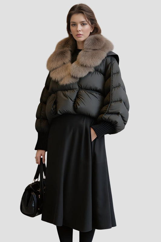 Doudoune col fourrure femme Héritage fourrure