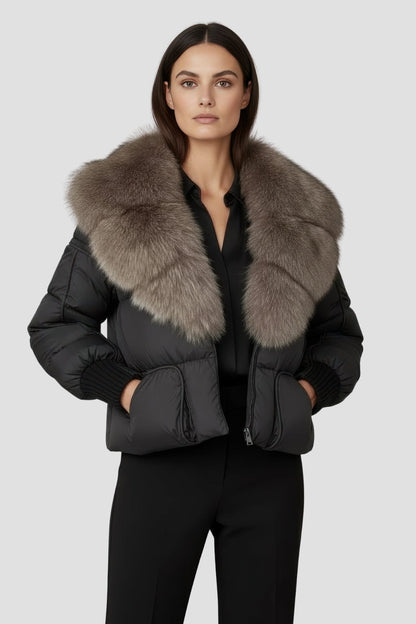 Doudoune col fourrure femme Héritage fourrure