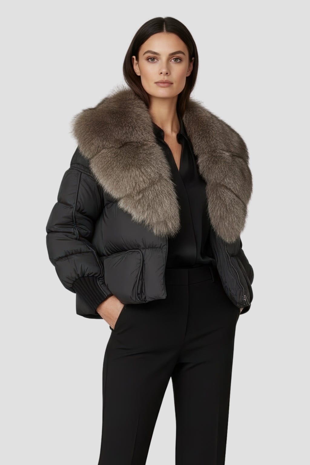 Doudoune col fourrure femme Héritage fourrure