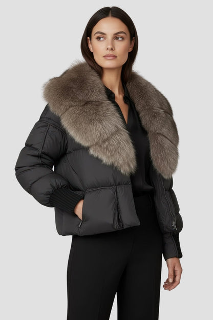 Doudoune col fourrure femme Héritage fourrure