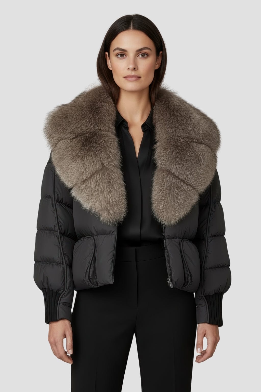 Doudoune col fourrure femme Héritage fourrure