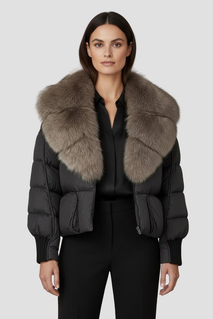 Doudoune col fourrure femme Héritage fourrure