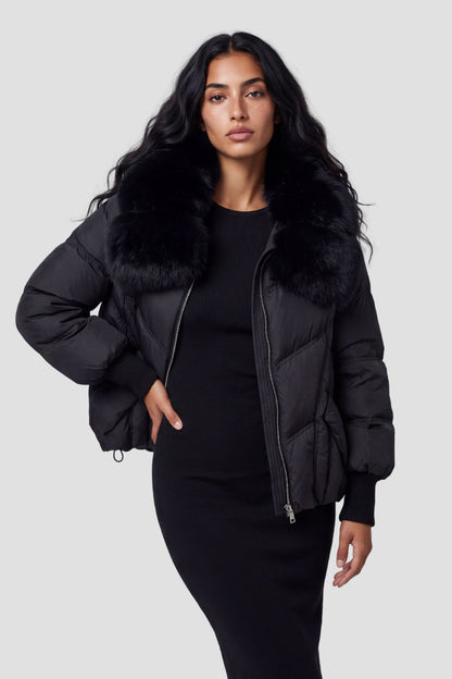 Doudoune col fourrure femme Héritage fourrure