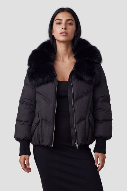 Doudoune col fourrure femme Héritage fourrure
