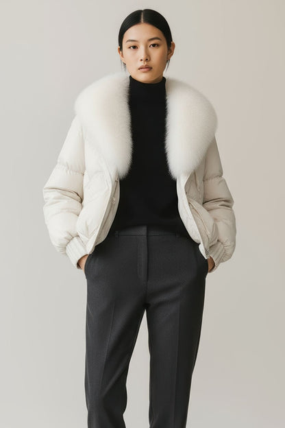 Doudoune femme fourrure avec gants Héritage fourrure
