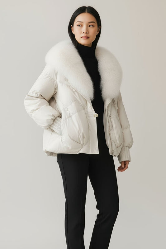 Doudoune femme fourrure avec gants Héritage fourrure