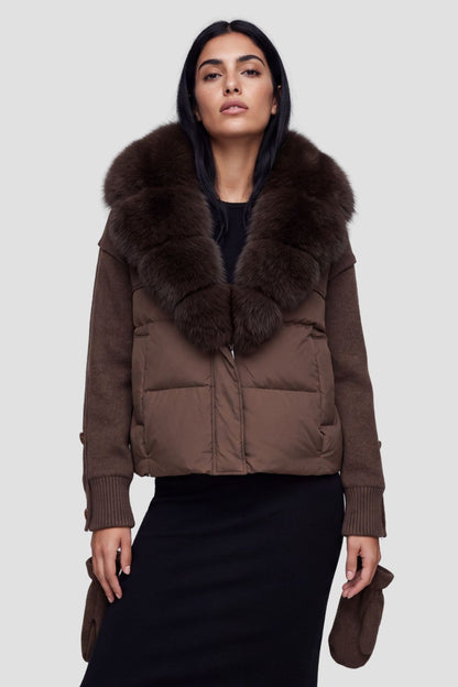 Doudoune femme fourrure avec gants Héritage fourrure