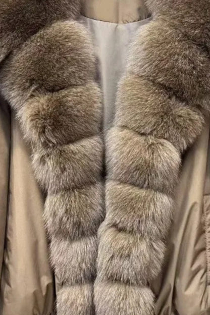 Doudoune femme fourrure noisette Héritage fourrure