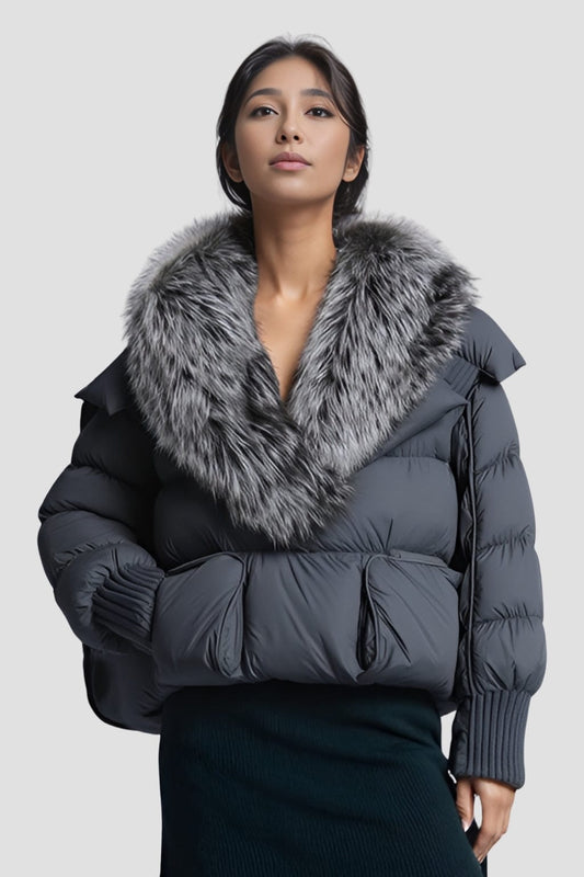 Doudoune femme fourrure renard Héritage fourrure