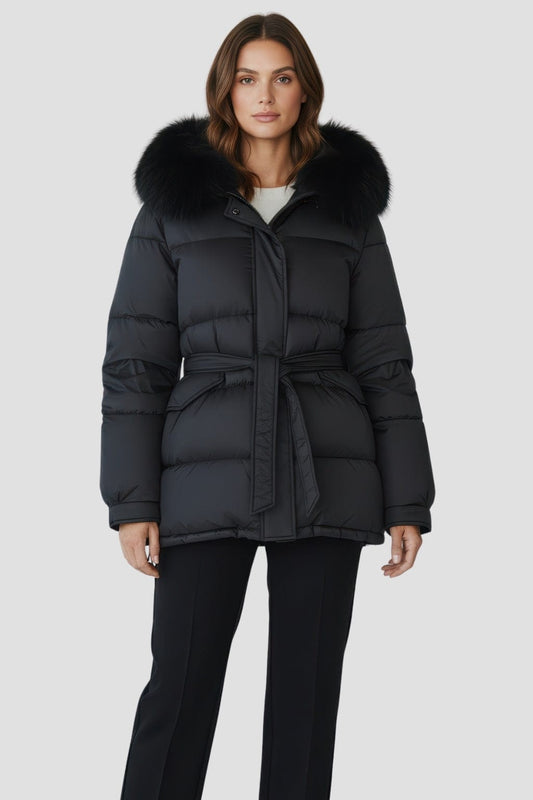 Doudoune femme fourrure renard Héritage fourrure