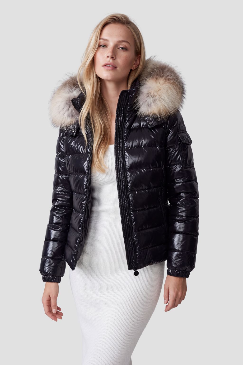 Doudoune femme fourrure renard Héritage fourrure