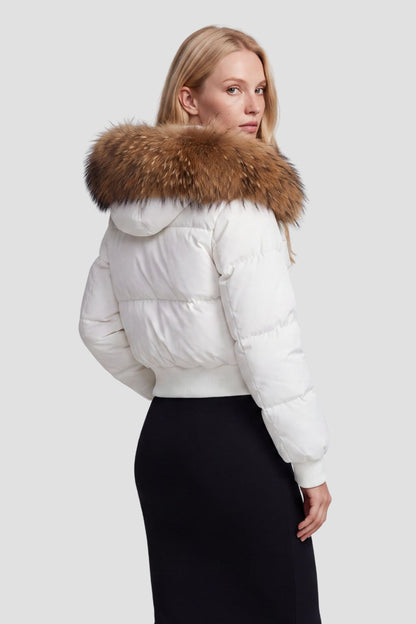 Doudoune fourrure femme blanc Héritage fourrure