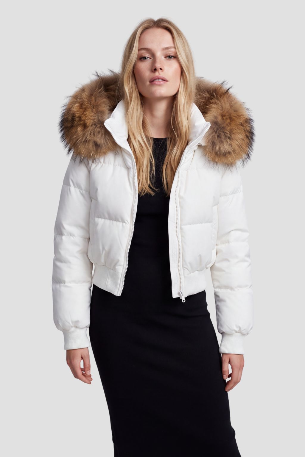 Doudoune fourrure femme blanc Héritage fourrure
