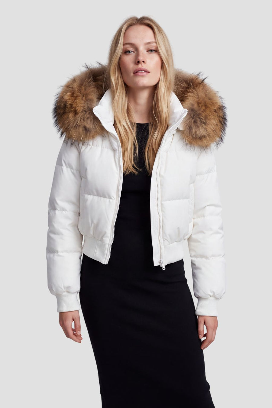 Doudoune fourrure femme blanc Héritage fourrure