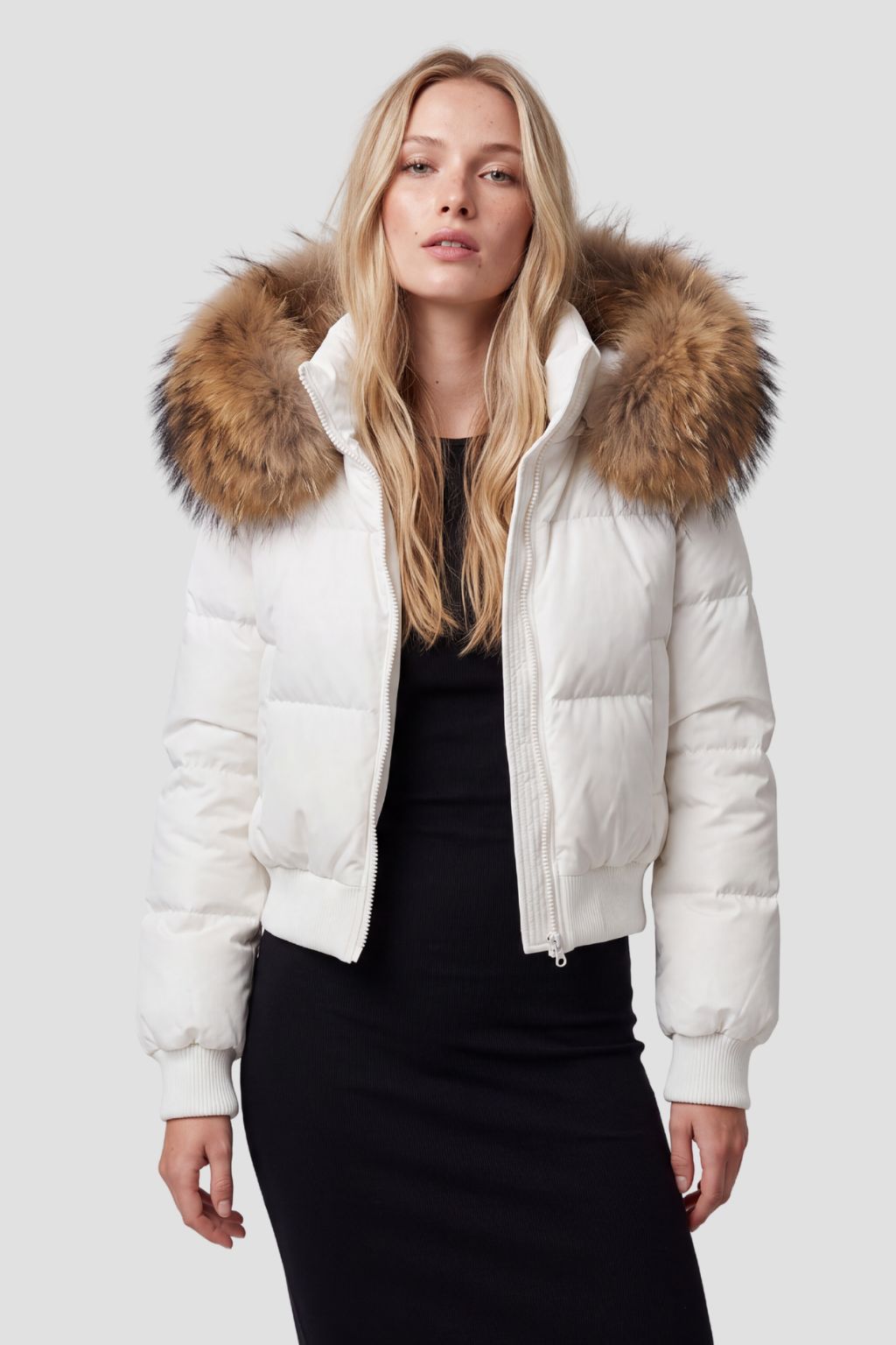 Doudoune fourrure femme blanc Héritage fourrure